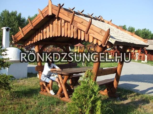 Nádtetős kerti padok, szanetlik-13