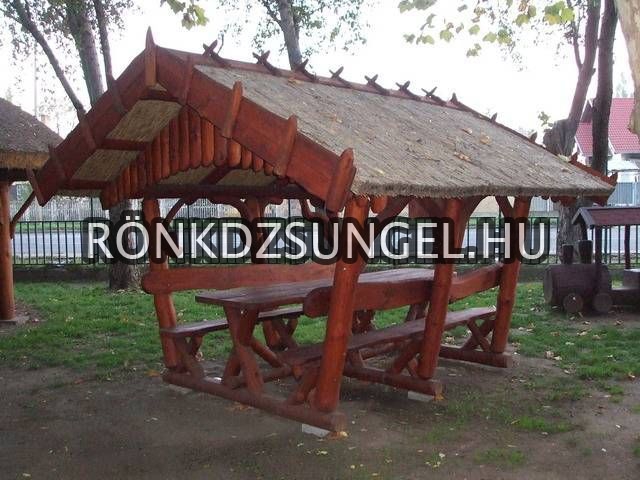 Nádtetős kerti padok, szanetlik-12