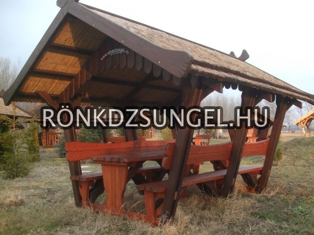 Nádtetős kerti padok, szanetlik-2