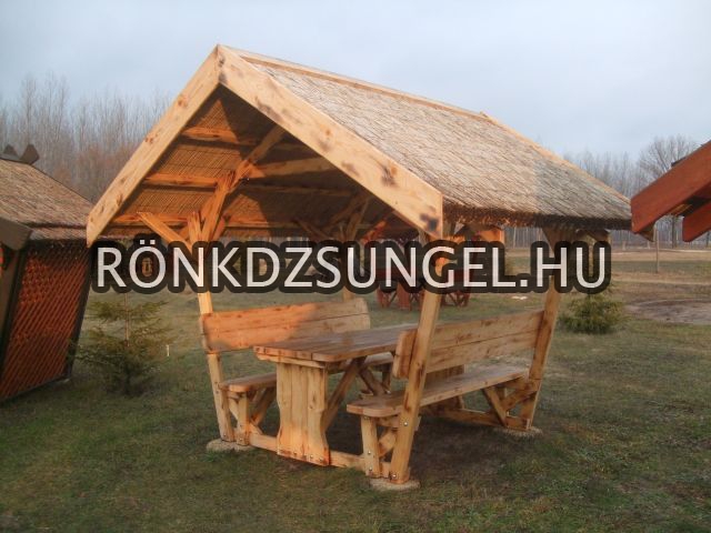 Nádtetős kerti padok, szanetlik-3