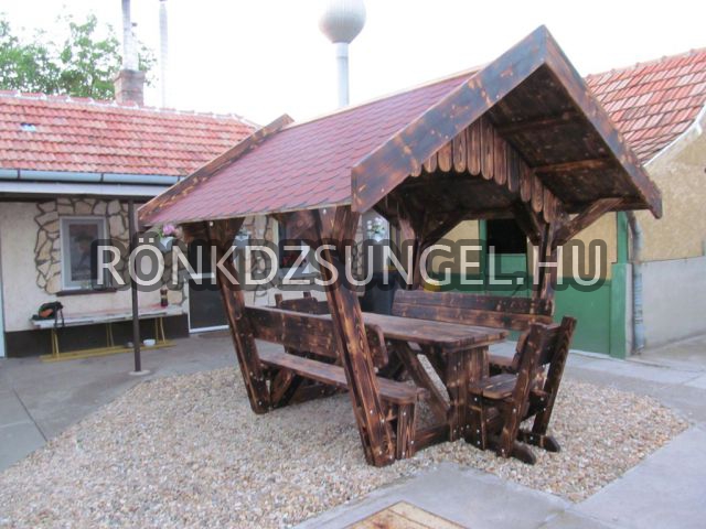 Nádtetős kerti padok, szanetlik-14